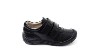 Petasil Luke Black Leather School Shoe
