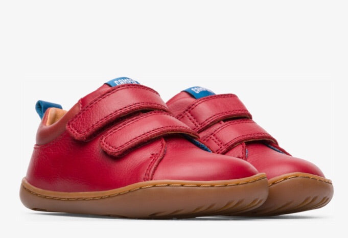 Camper Red Leather Double Velcro Shoe - K800405-003 – Feet Street Kids