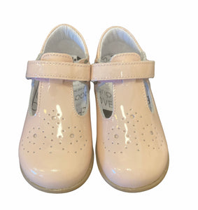 Bo-Bell Toto Pale Pink Patent Leather T-Bar